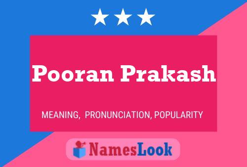 Pooran Prakash 名字海报