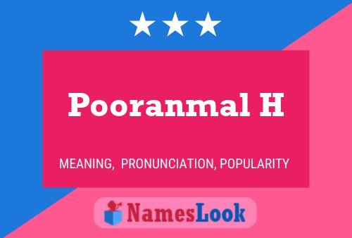 Pooranmal H 名字海报