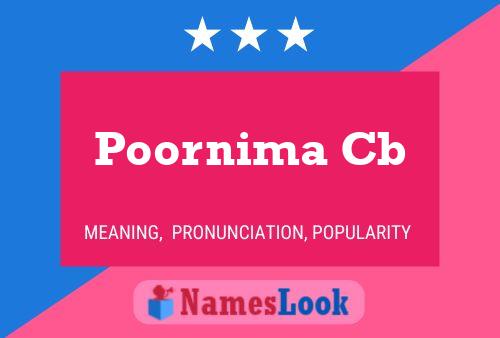 Poornima Cb 名字海报