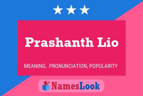 Prashanth Lio 名字海报