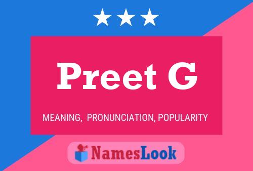 Preet G 名字海报