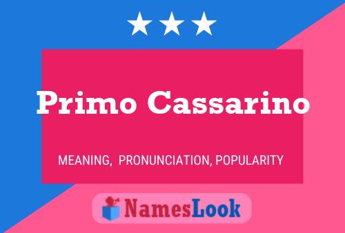 Primo Cassarino 名字海报