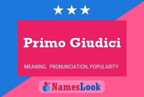 Primo Giudici 名字海报