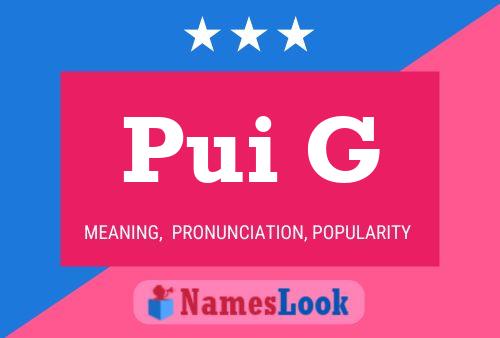 Pui G 名字海报