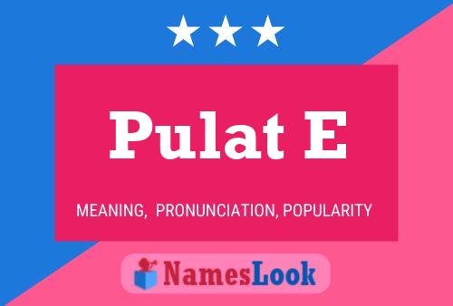 Pulat E 名字海报