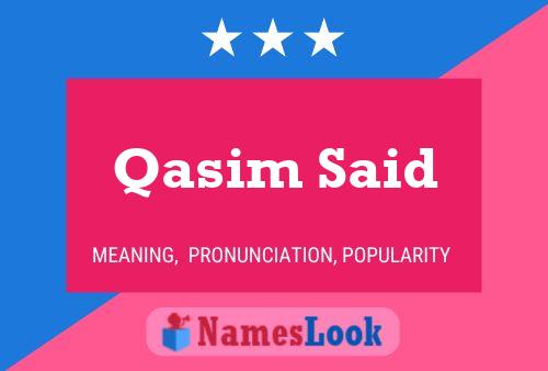 Qasim Said 名字海报