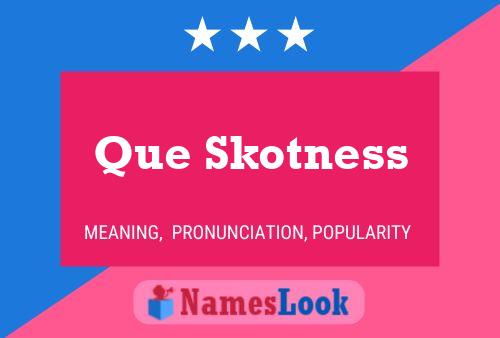 Que Skotness 名字海报