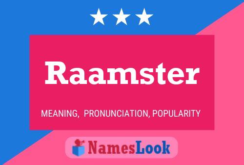 Raamster 名字海报