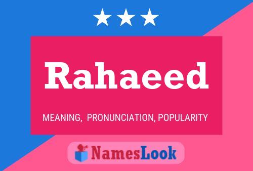 Rahaeed 名字海报