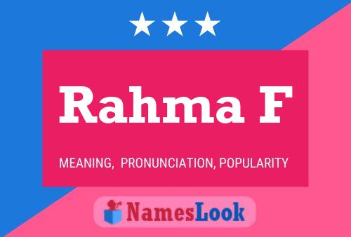 Rahma F 名字海报