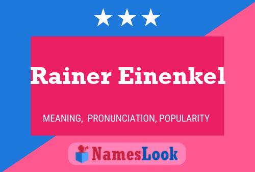 Rainer Einenkel 名字海报