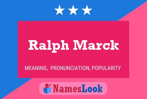 Ralph Marck 名字海报