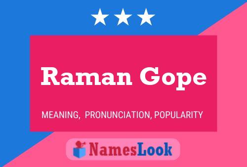 Raman Gope 名字海报