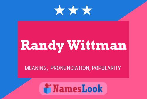 Randy Wittman 名字海报