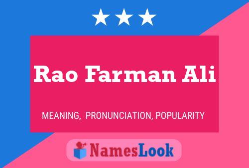 Rao Farman Ali 名字海报