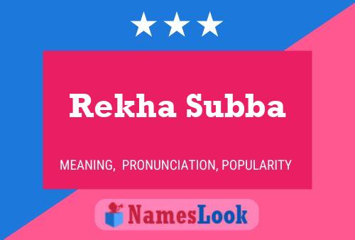 Rekha Subba 名字海报