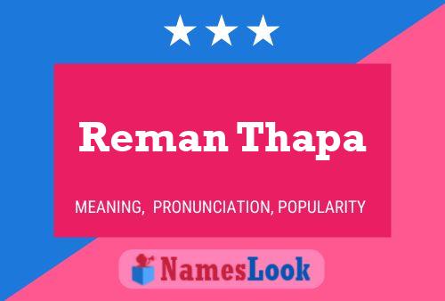 Reman Thapa 名字海报