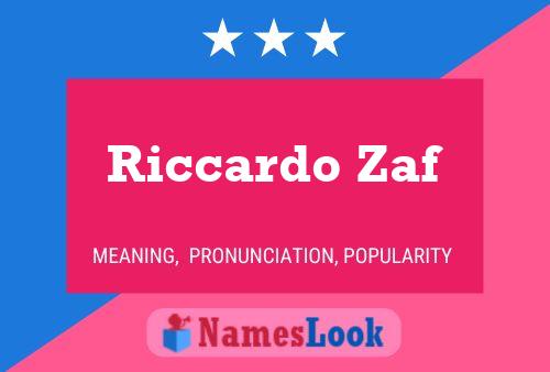 Riccardo Zaf 名字海报