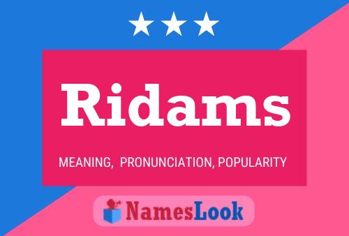 Ridams 名字海报