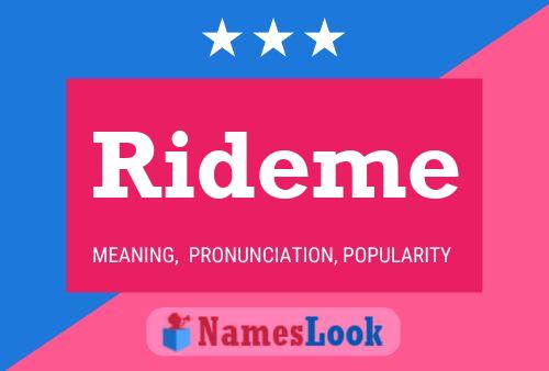 Rideme 名字海报