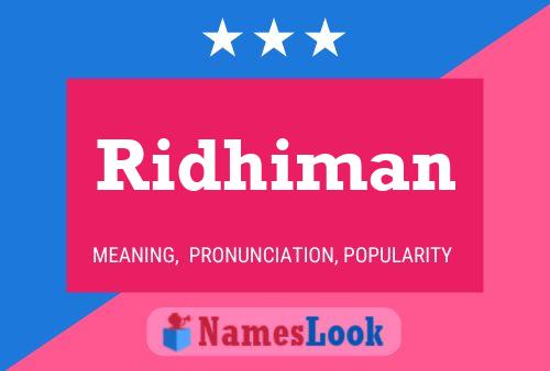 Ridhiman 名字海报