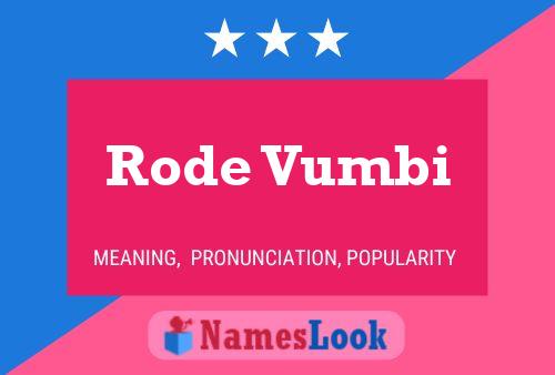 Rode Vumbi 名字海报