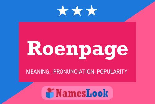 Roenpage 名字海报