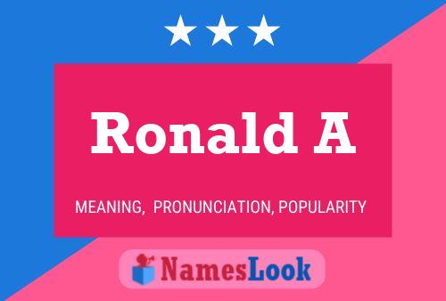 Ronald A 名字海报