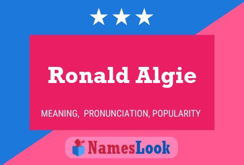 Ronald Algie 名字海报