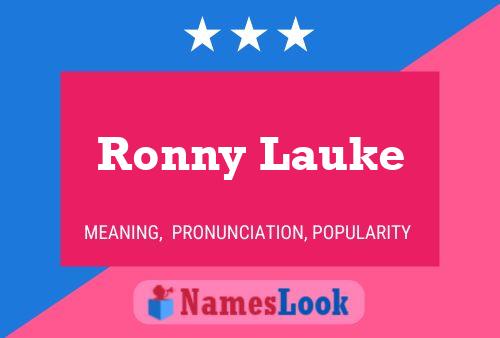 Ronny Lauke 名字海报