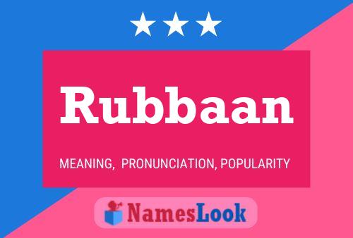 Rubbaan 名字海报