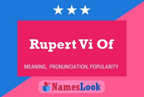 Rupert Vi Of 名字海报