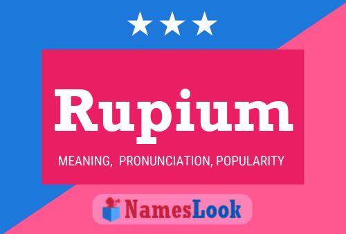 Rupium 名字海报