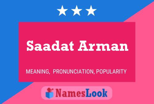 Saadat Arman 名字海报