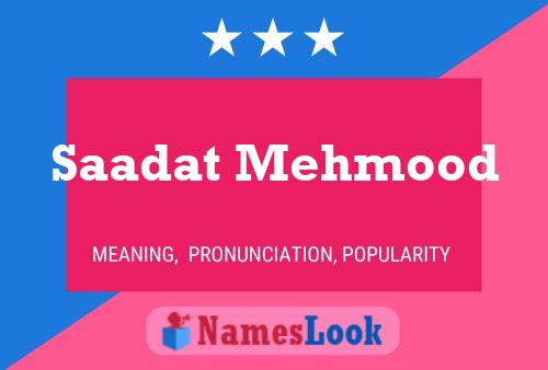 Saadat Mehmood 名字海报