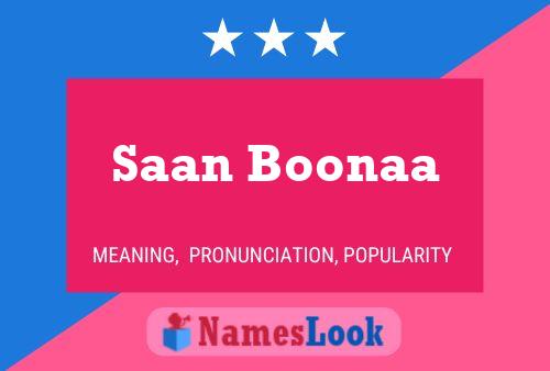 Saan Boonaa 名字海报