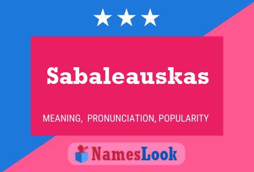 Sabaleauskas 名字海报