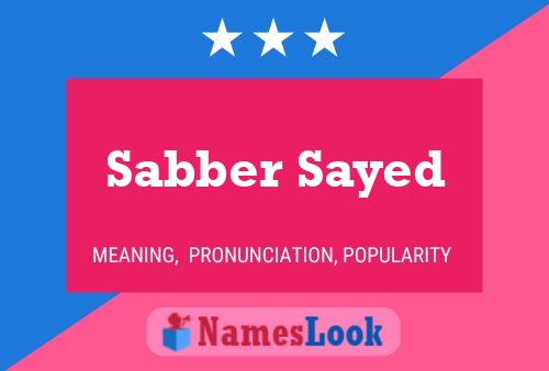 Sabber Sayed 名字海报