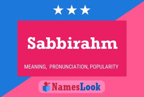 Sabbirahm 名字海报