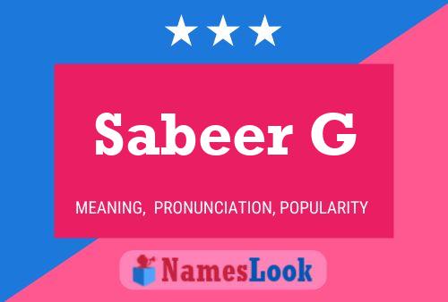 Sabeer G 名字海报