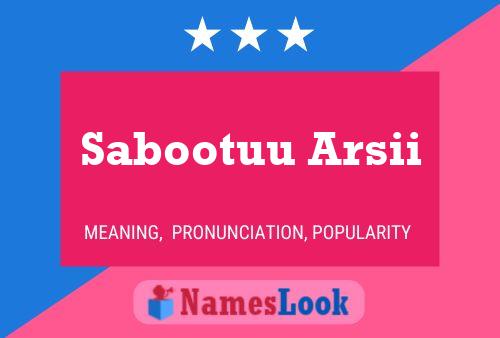 Sabootuu Arsii 名字海报