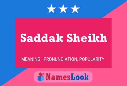 Saddak Sheikh 名字海报