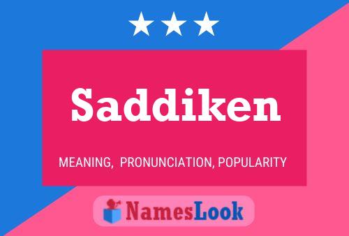 Saddiken 名字海报