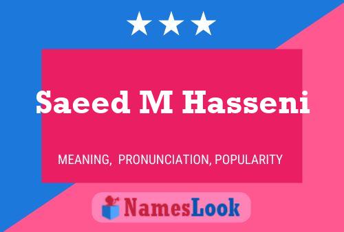 Saeed M Hasseni 名字海报