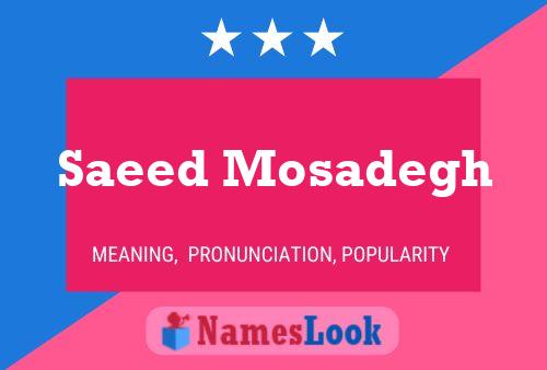 Saeed Mosadegh 名字海报