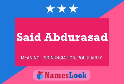 Said Abdurasad 名字海报