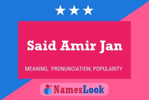 Said Amir Jan 名字海报