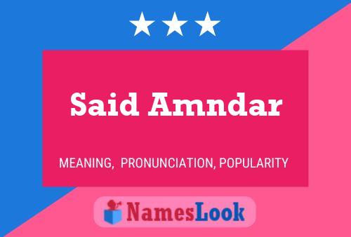 Said Amndar 名字海报