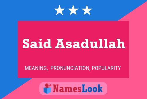 Said Asadullah 名字海报