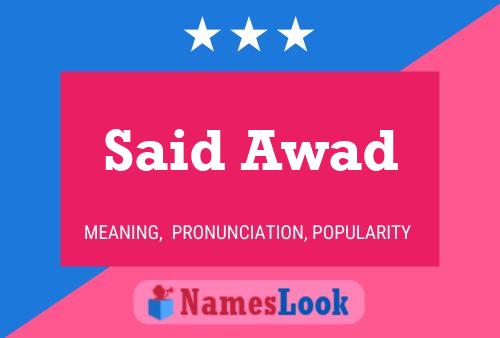 Said Awad 名字海报